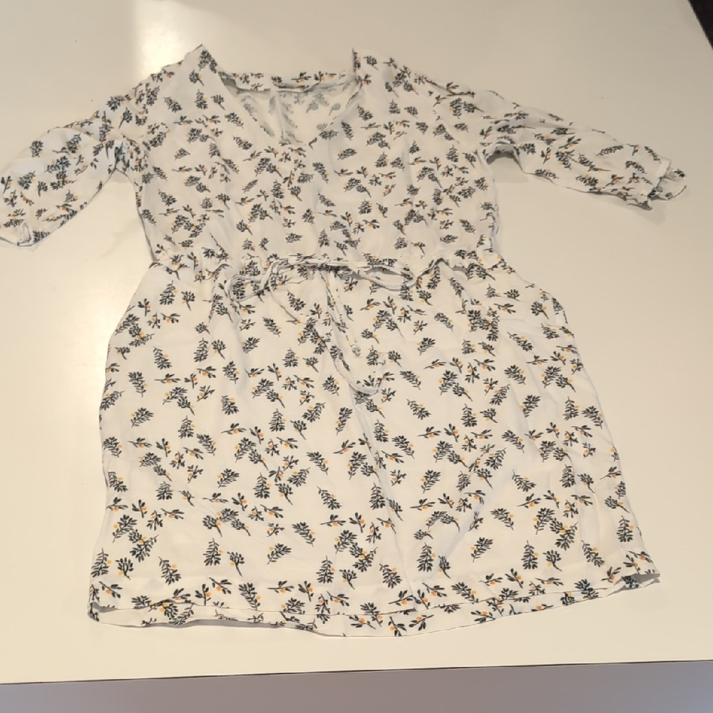 Tinsel White and Black Floral Top
